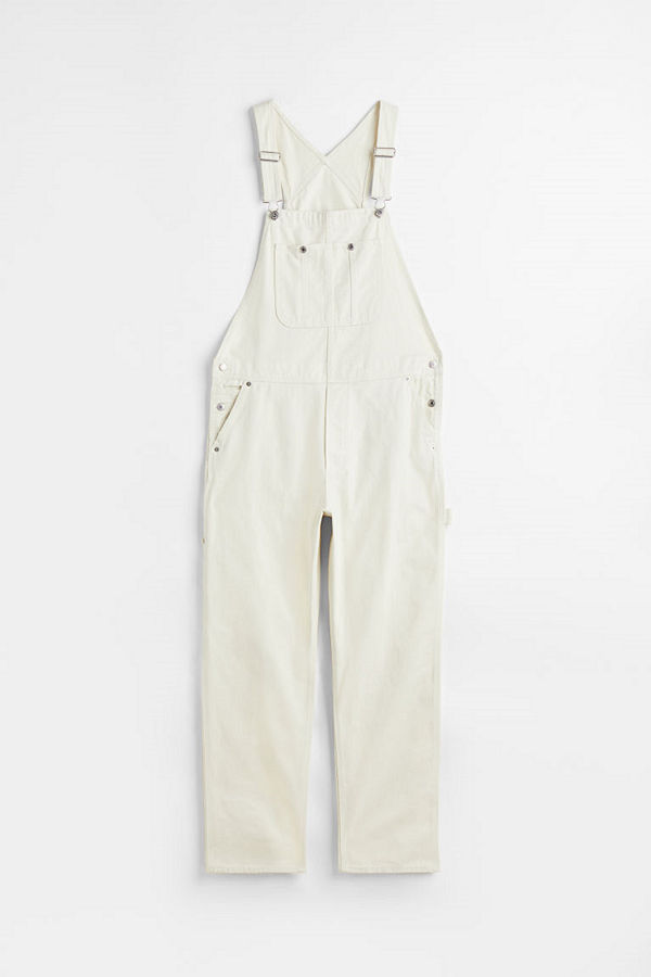H&M Hängselbyxa Relaxed Fit vit