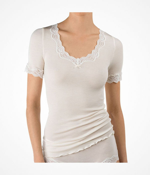 Calida Richesse Lace Short-sleeve Top White