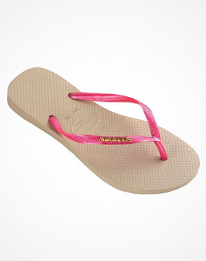 Havaianas Slim Logo Metallic Pink/Beige