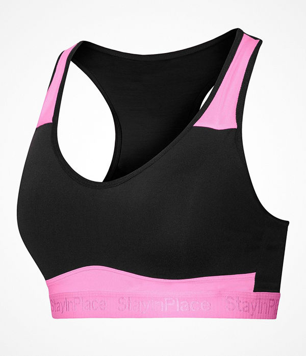 Stay In Place Pad Sports Bra C/D Pink/Black