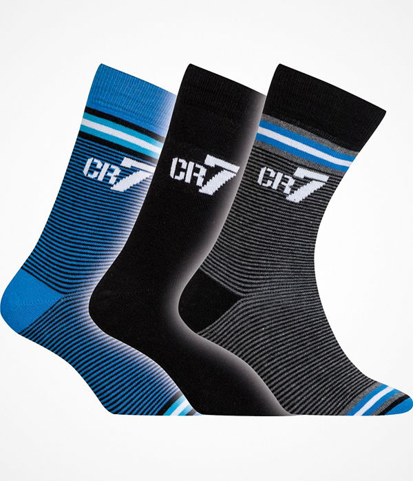 CR7 Cristiano Ronaldo 3-pack Boys Socks Black/Grey