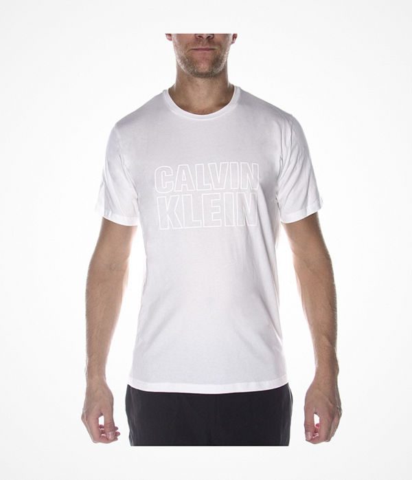 Calvin Klein Logo Tee Short Sleeve Crew Neck White