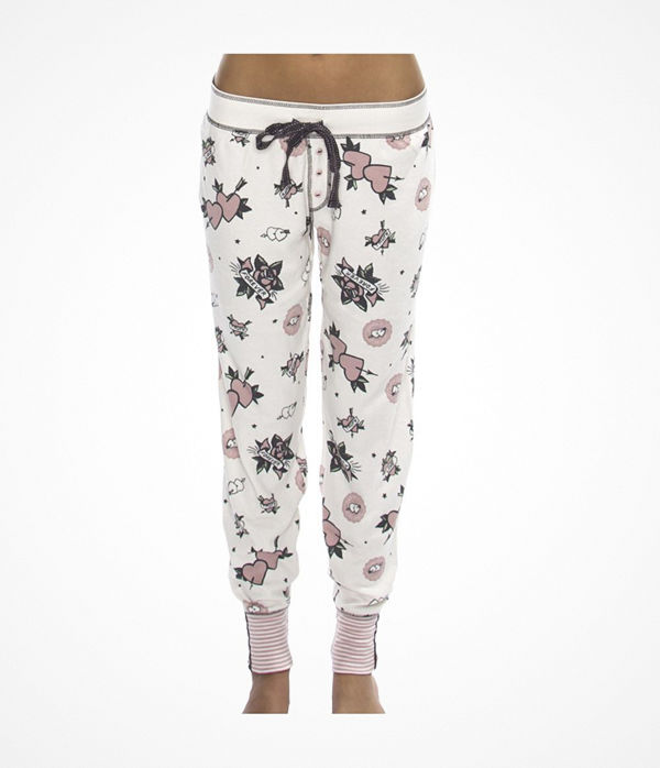 P-J Salvage Jammie Pant White Pattern-2