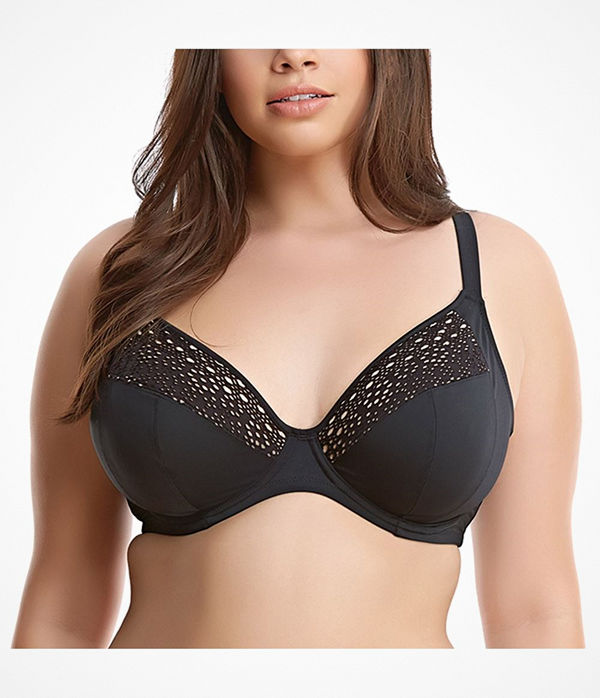 Elomi Swim Indie Underwire Plunge Bikini Top Black