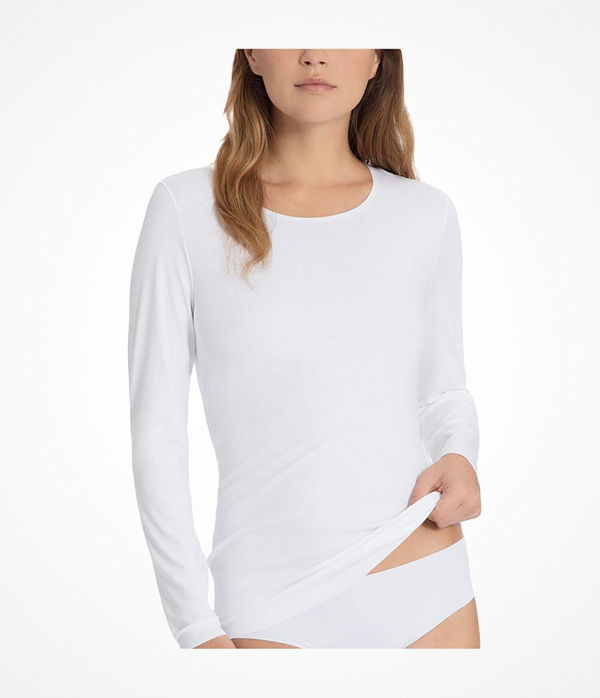 Calida Natural Luxe Long Sleeved Top White