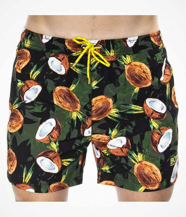 Hugo Boss Threadfin Swim Shorts Green Pattern