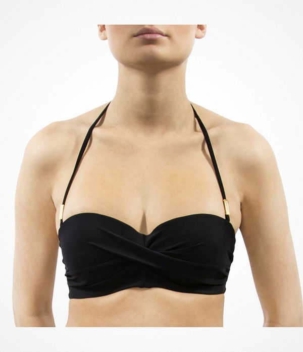 Calvin Klein Core Solid Front Twist Bikini Bandeau Black