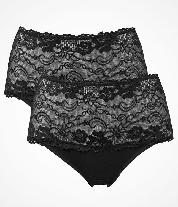 Trofé 2-pack Trofe Lace Maxi Briefs Black