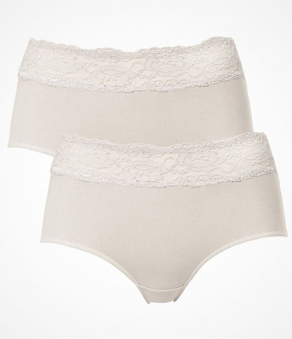 Trofé 2-pack Trofe Lace Trimmed Midi Briefs Champagne