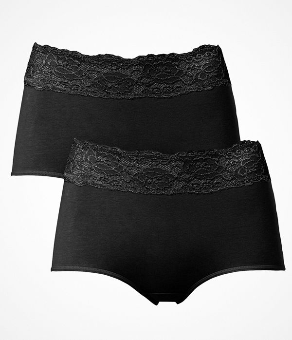 Trofé 2-pack Trofe Lace Trimmed Maxi Briefs Black
