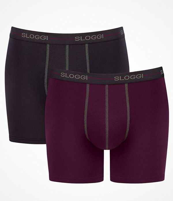 Sloggi 2-pack Men Start Short C2P Wine red