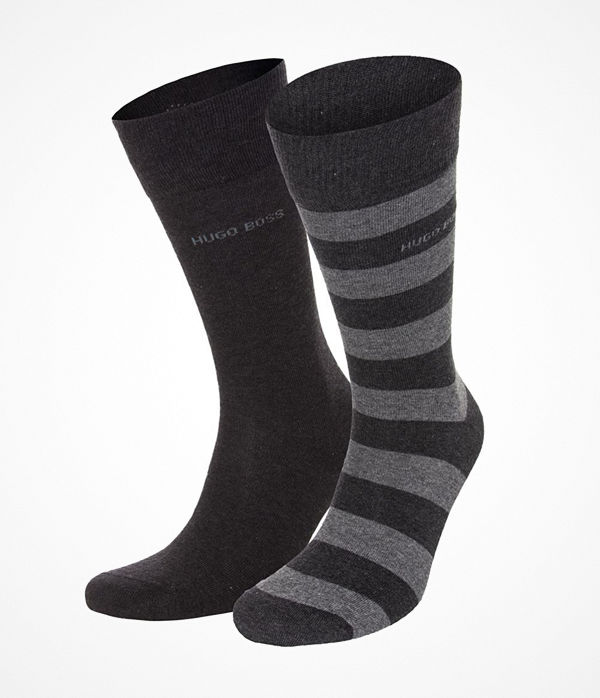 Hugo Boss 2-pack RS Block Stripe Socks Darkgrey