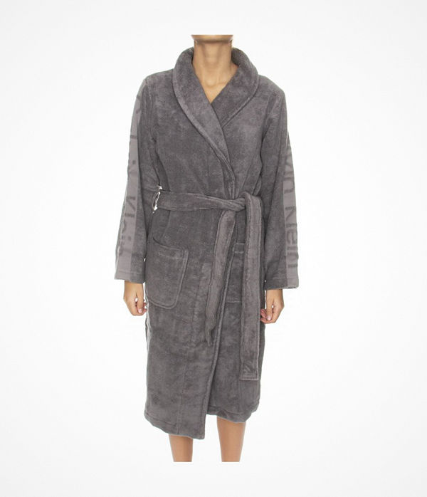 Calvin Klein Women Terry Logo Robe Grey