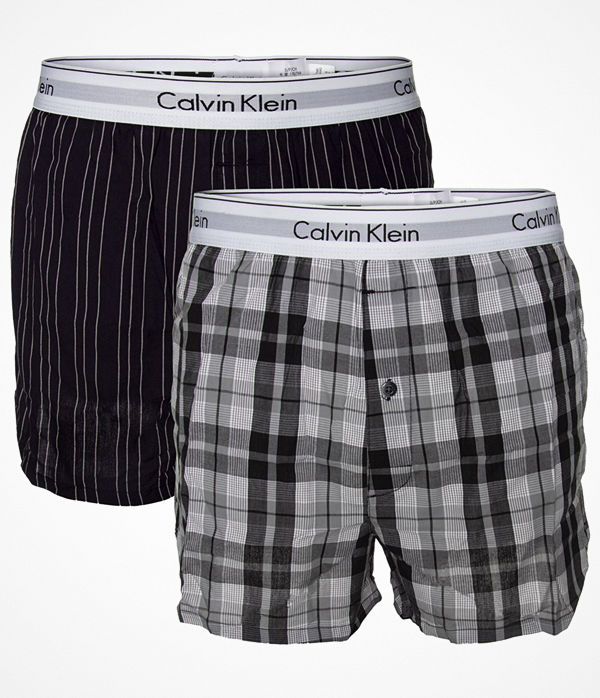 Calvin Klein 2-pack Modern Cotton Woven Slim Fit Boxer Black pattern-2