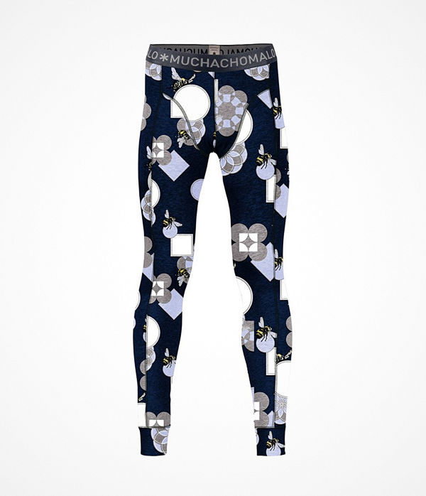 Muchachomalo Cotton Modal Pollinate Long John Blue Pattern