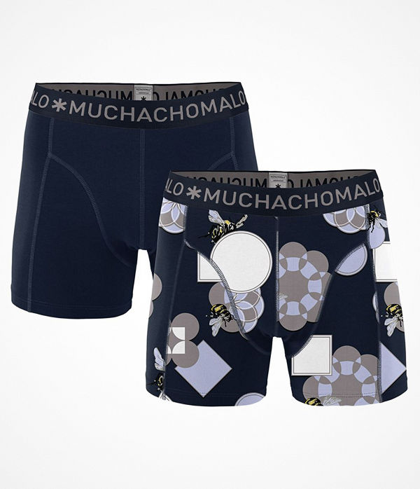 Muchachomalo 2-pack Cotton Modal Pollinate Boxer Blue Pattern