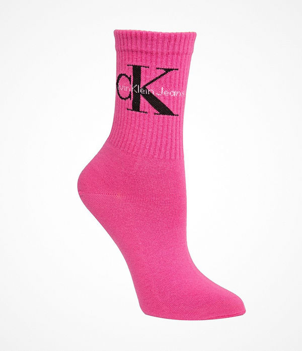 Calvin Klein Bowery Logo Short Crew Socks Pink