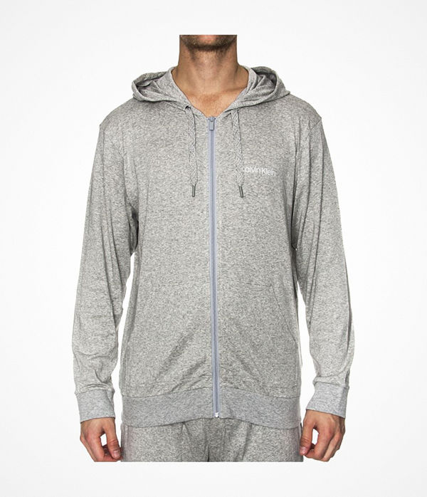 Calvin Klein Cotton Modal Lounge Full Zip Hoodie Grey
