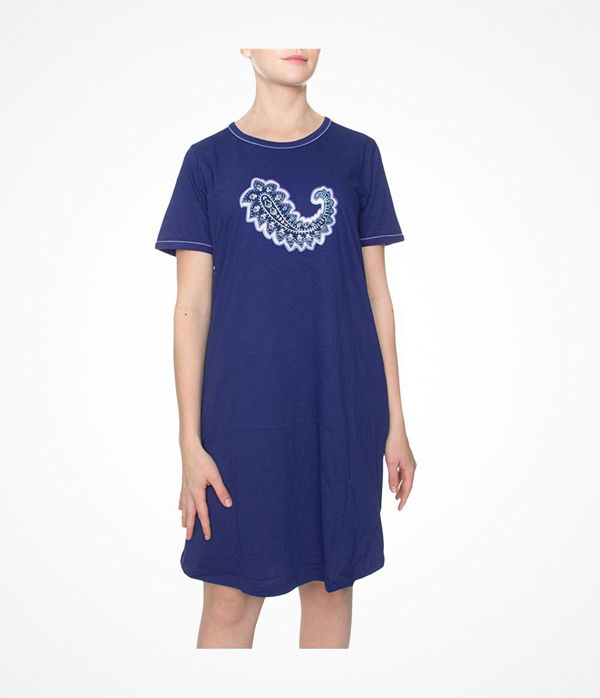 Damella Paisley Print Nightdress Darkblue