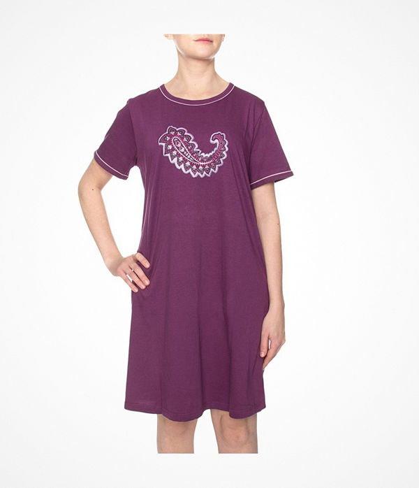 Damella Paisley Print Nightdress Plum