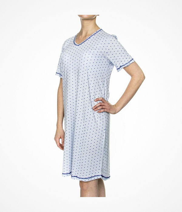 Damella Spots Nightdress Lightblue
