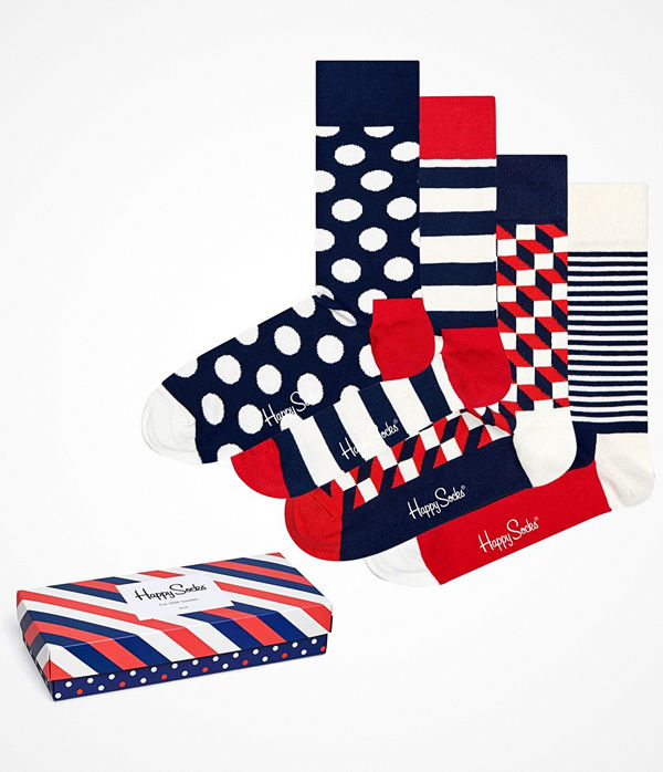 Happy Socks 4-pack Happy Socks Stripe Socks Gift Box Multi-colour