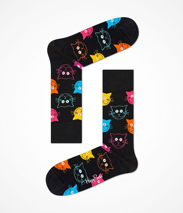 Happy Socks Happy Socks Cat Sock Black pattern-2