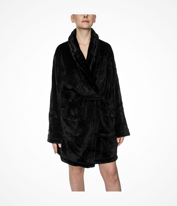 DKNY Signature Robe LS Folded Black