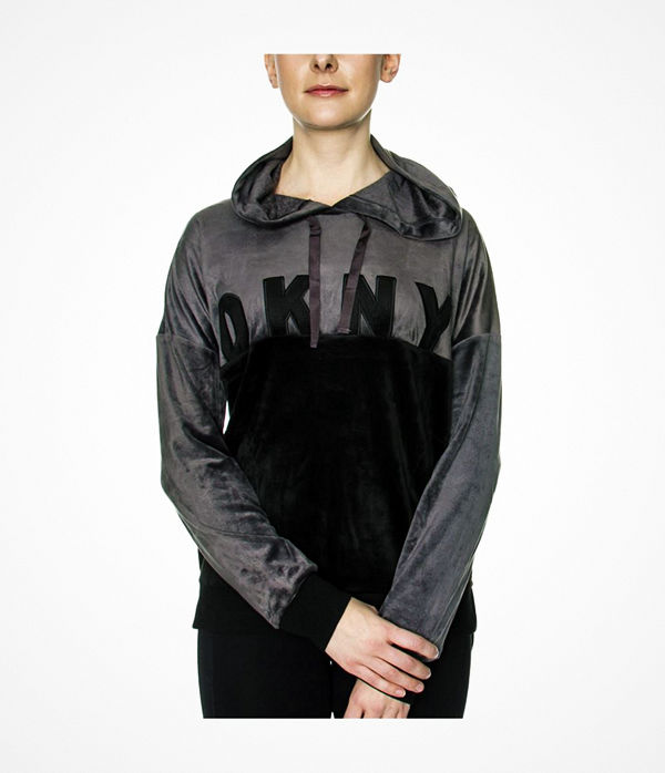 DKNY Modern Generation LS Top With Hood Black