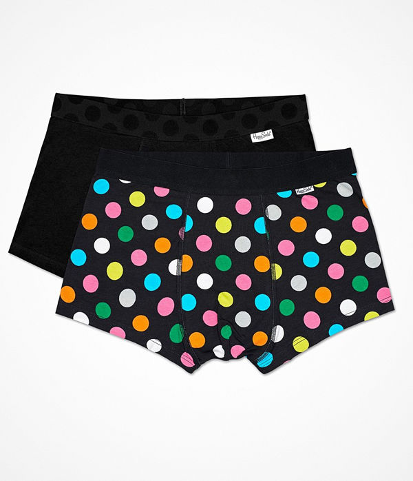 Happy Socks 2-pack Happy Socks Big Dot Trunks Black