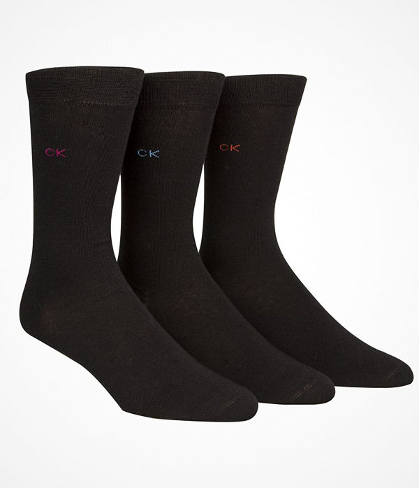 Calvin Klein 3-pack Maddox Flat Knit Socks Gift Box Black