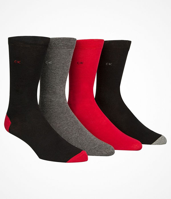 Calvin Klein 4-pack Freddie Bonus Heel Toe Sock Black/Red
