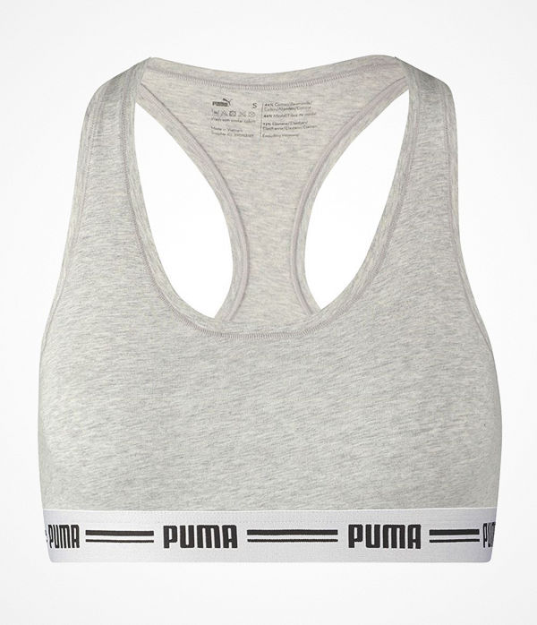 Puma Iconic Racer Back Bra Grey