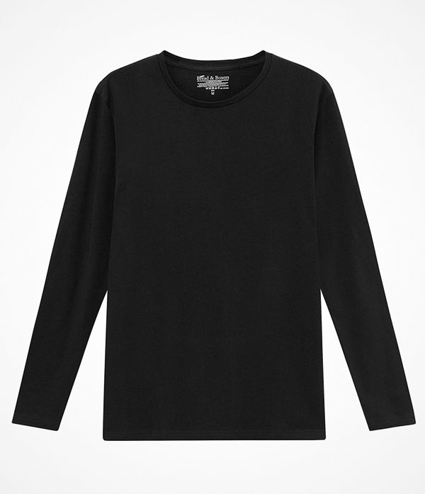 Bread and Boxers Long Sleeve Crew Neck Black