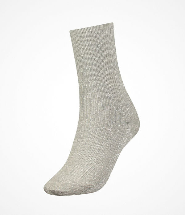 Tommy Hilfiger Women Glitter Sock Silver