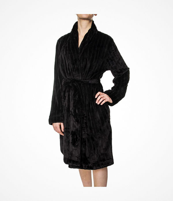 Calvin Klein Fluffy Robe Black