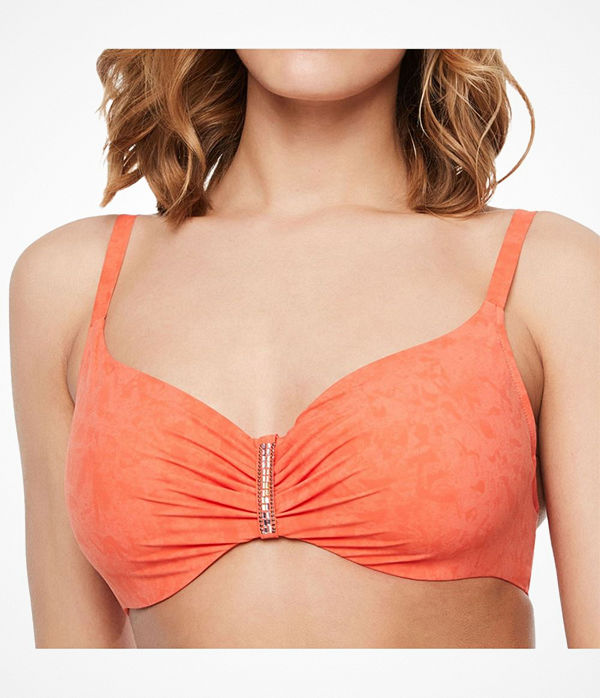 Chantelle Etincelle Covering Underwire Bikini Bra Orange