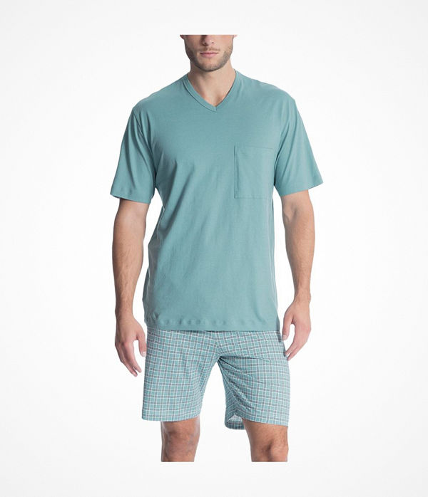 Calida Relax Imprint 1 Short Pyjama 40080 Bluegreen