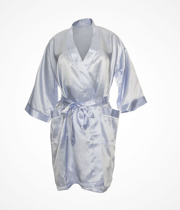 Damella Satin Robe Lightblue