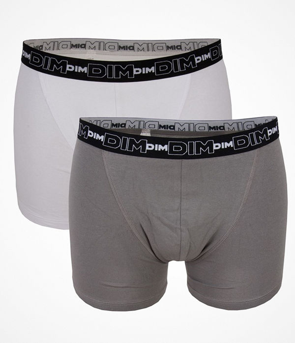DIM 2-pack Mens Underwear Coton S Boxer GW White/Grey