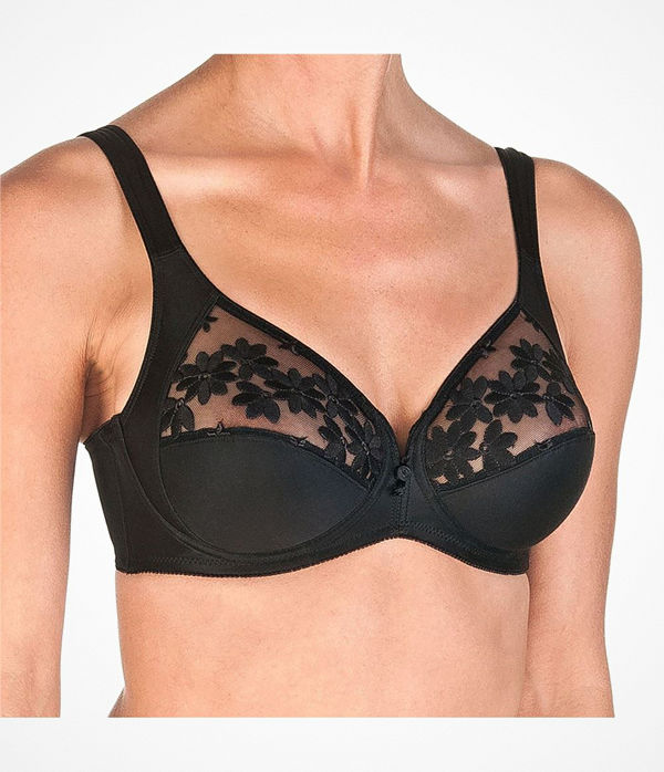 Felina Swiss Broderie Bra With Wire Black