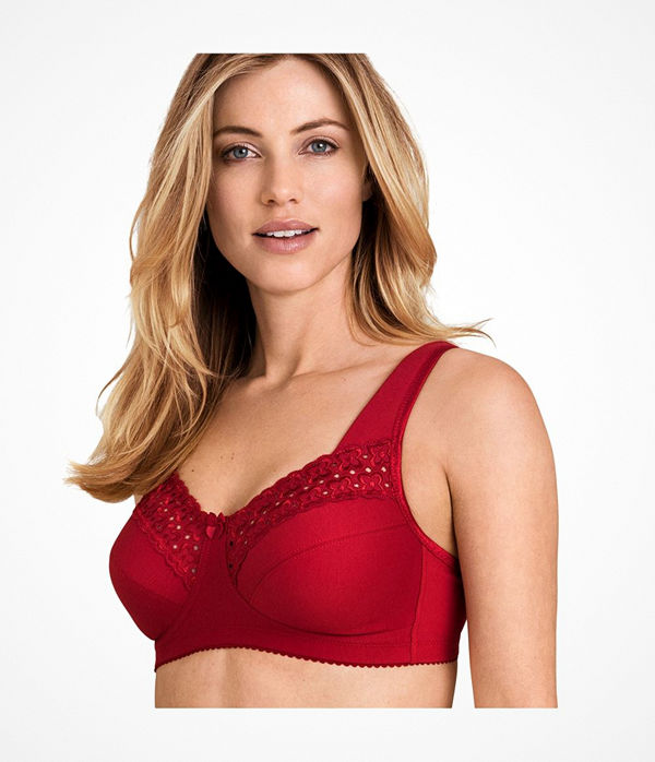 Miss Mary of Sweden Miss Mary Broderie Anglais Soft Bra Red