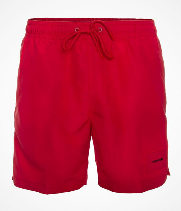 Calvin Klein Core Solids Drawstring Swim Shorts Red