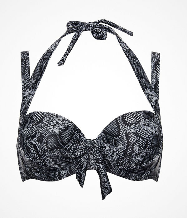 Missya Rose Bikini Strapless Halterneck Print Black pattern-2