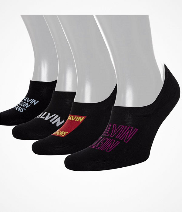 Calvin Klein 4-pack Queens Logo Liner Socs Black