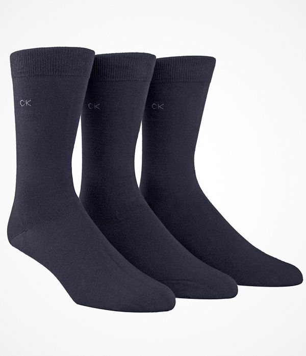 Calvin Klein 3-pack Eric Cotton Flat Knit Socks Navy-2