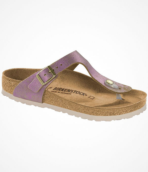 Birkenstock Gizeh Leather Washed Metallic Pink