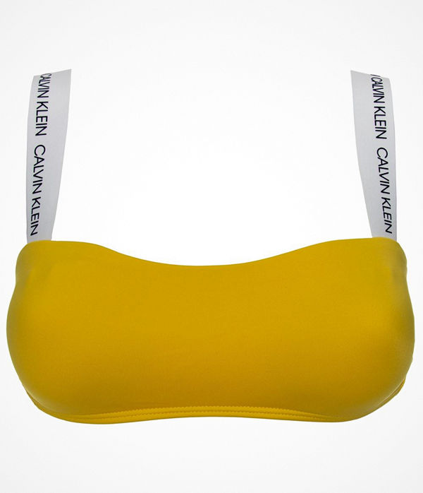 Calvin Klein CK Logo Bandeu Top Yellow