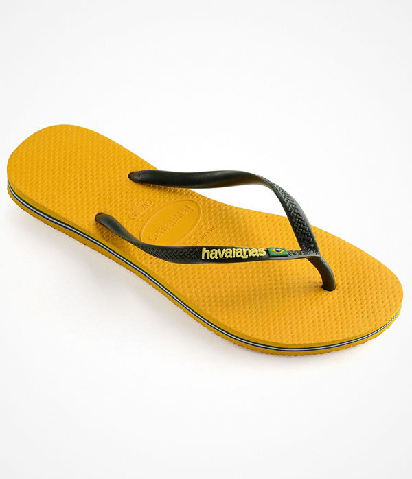 Havaianas Slim Brasil Logo Yellow