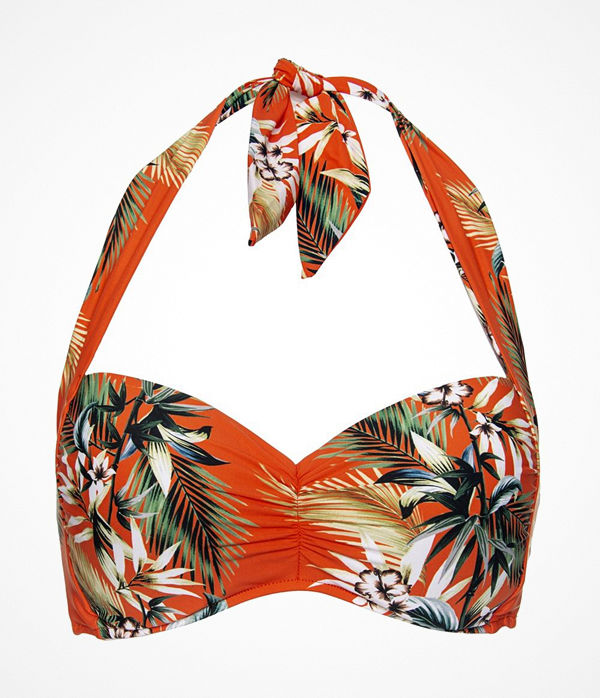 Seafolly Ocean Alley Soft Cup Halter Bikini Top Orange patterned